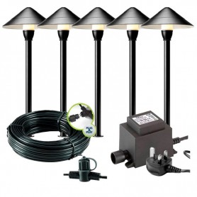 Techmar Garden Lighting UK Outdoor Lights Low Voltage Ceto 12V Plug & Play LED Garden Lights Bundle - 5 Light Kit. 1