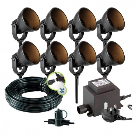 Raf 12V Plug & Play LED Garden Lights Bundle -8 Light Kit