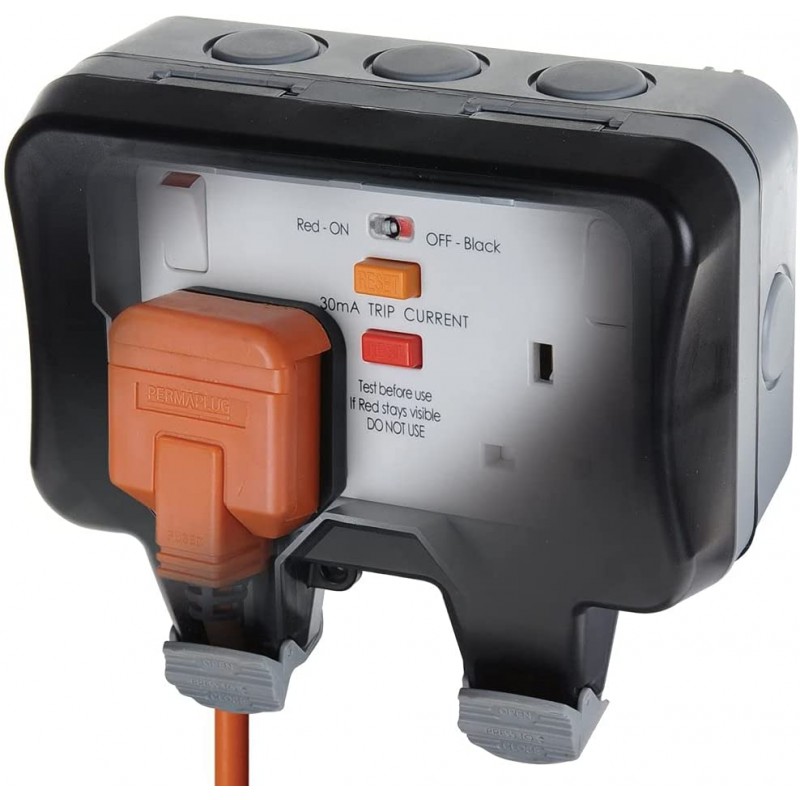 Weatherproof RCD Protected 2 Gang 13A Socket