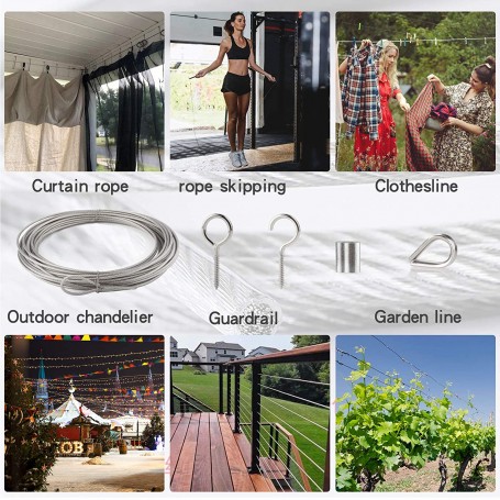 Garden Lighting UK Outdoor Lights Low Voltage Festoon 30m Wire Support Kit 4