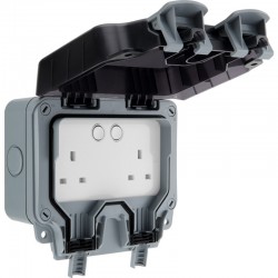 Outdoor Garden Lighting UK  DIY Accessories - BG 2Gang IP65 WP22 WIFI Smart switch socket 1