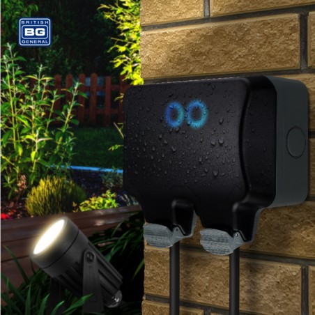 Outdoor Garden Lighting UK  DIY Accessories - BG 2Gang IP65 WP22 WIFI Smart switch socket 8