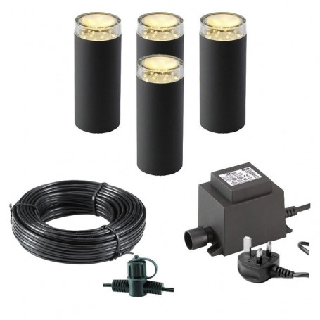 Techmar Linum 12V Plug & Play Garden Lights Bundle - 4 Light Kit