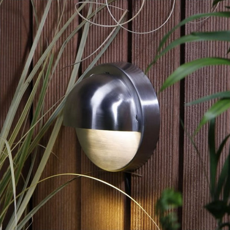 Techmar Outdoor Garden Lighting UK Palm 12V 1W LED Stainless Steel Outdoor Wall Light 2